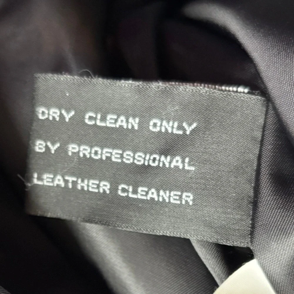Avanti New York Womens Black Genuine Leather Zip Up Pintuck Pleated Jacket Large
